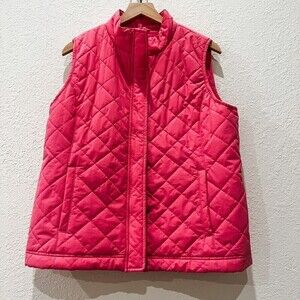 Vineyard Vines Pink Quilted Water Resistant Vest Large